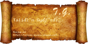 Talián Győző névjegykártya